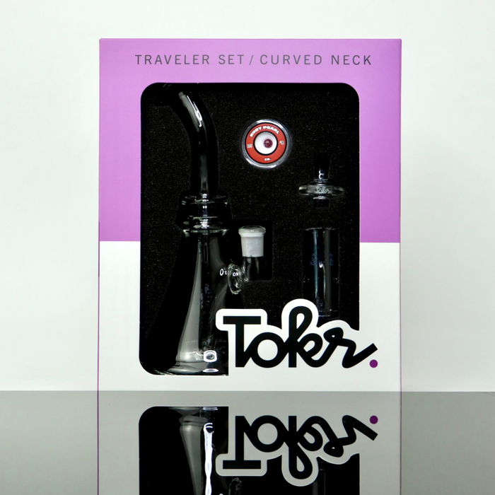 Curved Neck Travel Set by Tokr Glass