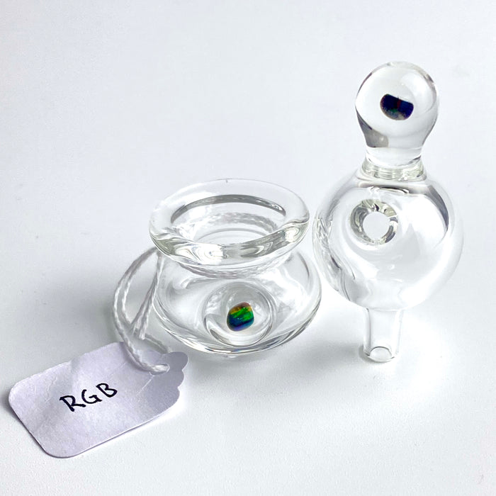 Clear Opal Bubble Cap by CpbGlass