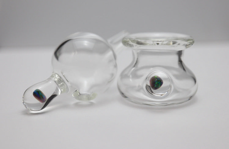 Clear Opal Bubble Cap by CpbGlass